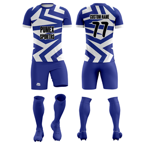 Camiseta de Fútbol Sublimada Azul 2026, 100% Poliéster, Personalizada, de Secado Rápido, Transpirable, Uniforme de Fútbol Unisex - Product Image 5