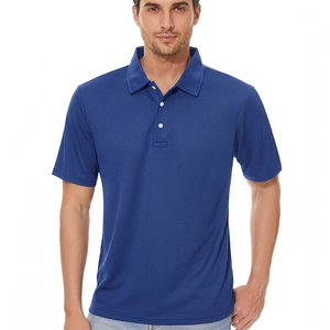 T-shirt Homme Été Slim Fit Manches Courtes Uni Brodé Respirant en Tissu Tricoté Doux Abricoté en Polyester/Coton - Product Image 2