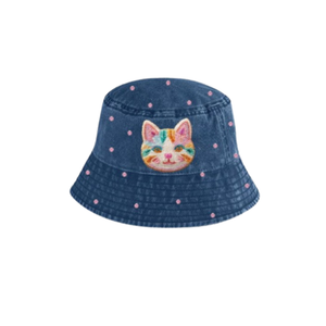Chapeau Bob Réversible en Jean et Lin Brodé à la Main Personnalisé Unisexe Réglable Style Décontracté Panneau Avant Pêche Extérieur - Product Image 5