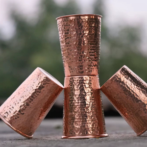 Matte Look Copper Glass Tumbler Drinking Water Cup Bulk Export Metal <b>Drinkware</b> Manufacturer India - Product Image 1