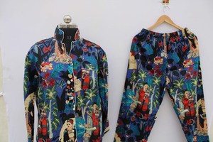 ชุดนอนผ้าฝ้ายพิมพ์ลายสัตว์สำหรับผู้หญิง ยี่ห้อ Naaz Textile ชุดนอนลำลองสำหรับฤดูร้อน เนื้อผ้านุ่ม ระบายอากาศได้ดี ผ้าฝ้าย 100% ความยาวระดับเข่า - Product Image 4