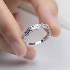 Classic 18K Solid Gold Diamond Wedding <b>Rings</b> Round Brilliant Cut G Color Natural Unisex Jewelry - Product Image 3