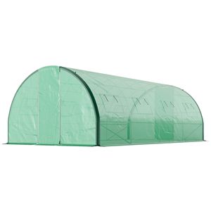 19,7 piedi spaziosa serra Tunnel verde Walk-in con porte e finestre per la crescita ottimale delle piante giardino serre prodotto - Product Image 1