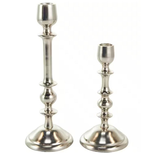 Elegant <b>Silver</b> <b>Candlestick</b> Holder Set of 2 Aluminum Candle Holder Modern Metal Taper Candle Stand for Wedding Tabletop Decor - Product Image 1