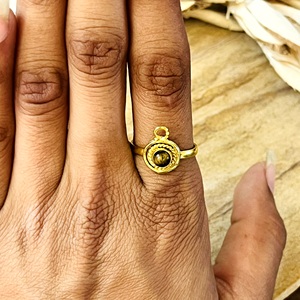 Premium Look Tiger Eye <b>Ring</b> Boho Brass <b>Rings</b> For Women 18k Gold Plated Dainty Geometric <b>Statement</b> Jewelry For Wholesale OEM ODM - Product Image 6