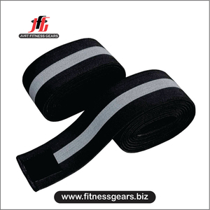Sangles élastiques de soutien pour genoux, protection et compression en nylon et coton avec fermeture auto-agrippante pour haltérophilie, entraînement, gym et fitness - Product Image 5