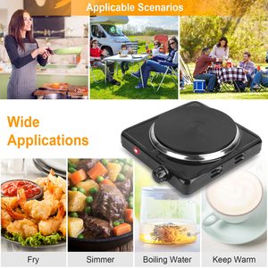1500W <b>Electric</b> Single Burner Portable RV <b>Hotplate</b> Non-Slip Rubber Feet 5 Temperature Adjustments Non-Toxic Hot Stove for Camping - Product Image 4