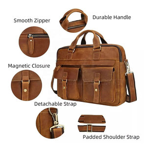 Bolso Casual para Portátil de Cuero Genuino de Primera Calidad con Gran Capacidad y Correa Cruzada para Profesionales - Product Image 2
