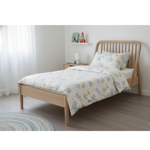 Cama Infantil Spark de Madera de Teca Sólida, Estilo Moderno de Mediados de Siglo, Color Natural, Tamaño Individual, para Niños y Adolescentes, para Dormitorio o Uso en Hoteles - Product Image 3