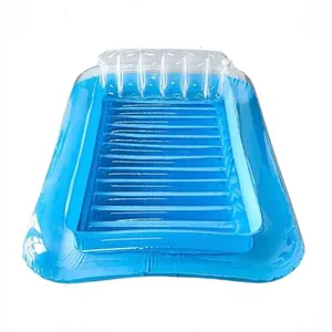 Silla de cubierta doble inflable de PVC EN71 6P tumbonas para muebles de exterior para uso en piscina