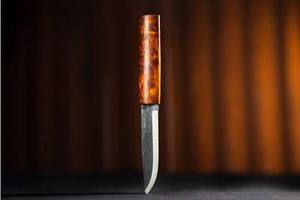 Couteau de chasse et de survie DIY à pointe de lance en acier à haute teneur en carbone, fait main, à lame droite, manche en bois, personnalisable ODM - Product Image 2