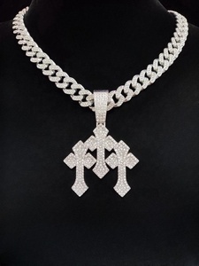 Collar con Colgante de Oro Rosa con Diseño de Calavera 'No Vea Mal, No Hable Mal', Cadena Cubana de Moissanita, Joyería Hip Hop para Hombre - Product Image 4