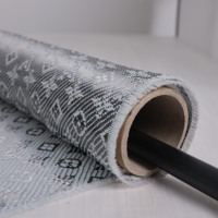 Tela de Fibra de Carbono Jacquard Plateada y Negra de Lujo 3K 240gsm para Asientos de Carreras y Piezas Compuestas Automotrices