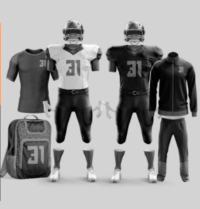 Paquete de Uniformes de Fútbol Americano Personalizables OEM a Precio Económico – Conjunto Premium de Ropa Deportiva para Equipos que Incluye Camisetas, Pantalones y Bolsa - Product Image 1