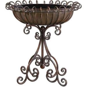 Baño para pájaros de metal con revestimiento azul de la más alta calidad, que aporta función y belleza a espacios exteriores. Recién llegado. - Product Image 3