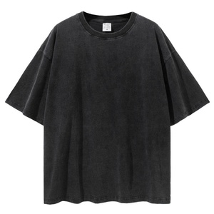 T-shirt unisexe oversize en coton délavé effet soleil, coupe carrée streetwear vintage décontracté, épaules tombantes, style quotidien décontracté - Product Image 4