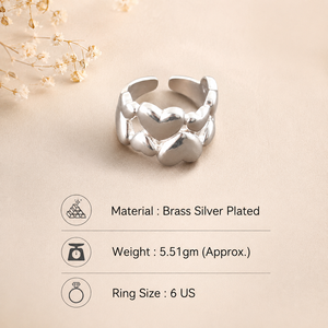 Bague pour femme en argent plaqué 18 carats, motif cœur massif et bombé, design tendance et élégant, vente en gros, dernière création, bijoux de luxe les plus vendus - Product Image 1