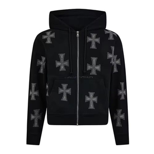 Wholesale Price High Quality Rhinestone Tracksuits for Men Custom Logo Casual Heavyweight Drawstring Stylish - Product Image 6