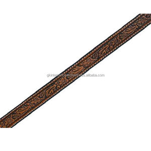 Holesale-Cinturón de cuero occidental auténtico para hombre y mujer, cinturón de tela de estilo vaquero con estampado floral - Product Image 1