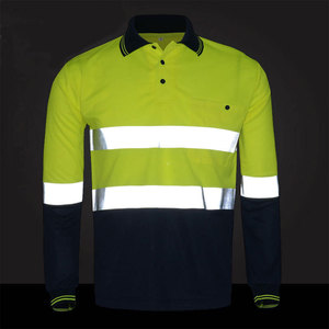 Chemises polo de sécurité à manches longues réfléchissantes en gros, uniformes de travail pour la construction et la sécurité, chemises polo de sécurité haute visibilité - Product Image 5