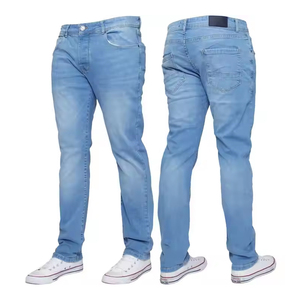 Pantalones Vaqueros de Mezclilla para Hombre, Corte Slim, Microelásticos, Transpirables, Color Negro, Cintura Media, Estilo Recto, Verano, Personalizados, de la Mejor Calidad - Product Image 3