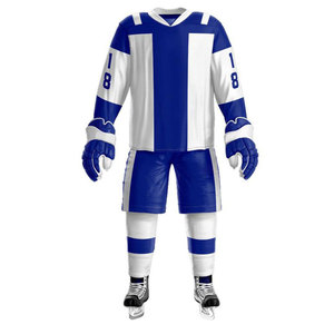 Ensembles de maillots et pantalons de hockey sur glace pour hommes, taille élastique avec cordon de serrage, respirant, anti-UV, nom d'équipe personnalisé, service OEM - Product Image 4
