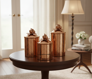 Hand-Hammered Eco-Friendly Europe Style <b>Stainless</b> <b>Steel</b> Rose Gold <b>Food</b> Storage <b>Containers</b> with Unique Pumpkin Lid - Product Image 1