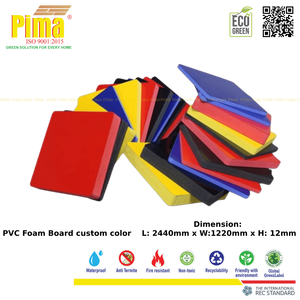 Hoja de tablero de espuma de PVC WPC ecológica, 12mm de espesor, 0,6G/cm3 de densidad, paneles de plástico de Color personalizado para gabinetes de cocina - Product Image 1