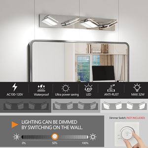 Lampada da Parete LED Moderna Cromata a 4 Luci, Design Minimalista Elegante, Efficiente dal Punto di Vista Energetico, per Specchio da Bagno, Facile da Installare - Product Image 5