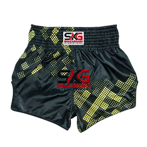 Pantalones Cortos de Entrenamiento de Muay Thai de Poliéster/Satén, Cintura Elástica, Transpirables, de Secado Rápido, Ligeros, para Artes Marciales Mixtas - Product Image 1