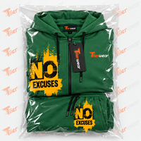 Set Hoodie dan Jogger Hijau Pria dengan Cetakan Tanpa Alasan, Tracksuit Kasual 2 Potong, Sweatshirt dan Celana, Pakaian Musim Gugur, setelan olahraga untuk Pria