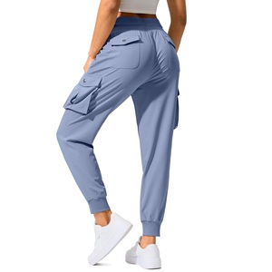 Women's Custom High Quality Cotton Cargo Pants Comfortable Vintage Workwear <b>Trousers</b> <b>Elastic</b> <b>Waist</b> for Sleek Retro Vibe - Product Image 1