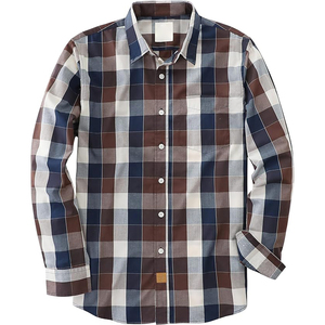 เสื้อเชิ้ตผ้าฝ้ายฟลานเนล 100% สำหรับผู้ชาย ใส่สบาย ระบายอากาศได้ดี เป็นมิตรกับสิ่งแวดล้อม  ไซส์ใหญ่  ลายเรียบ  ใช้ได้ทุกวัน  รับสั่งทำตามแบบ - Product Image 1