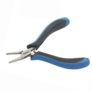Premium Jewelry Making DIY Half Round & Flat Nose Plier 120mm Smooth Jaws Spring Black & Blue Ergonomic Handles Crimping Fishing - Product Image 1