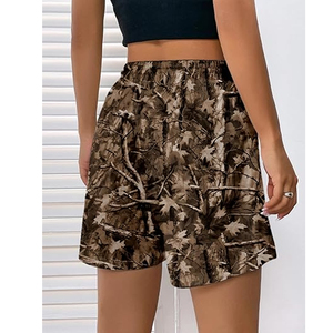 Top deportivo ajustado de lona con estampado de camuflaje, chaleco asimétrico de un solo hombro, shorts holgados con cordón de ajuste. - Product Image 2