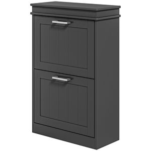 Moderno armadietto per scarpiere a 2 cassetti per ingresso stretto corridoio Organizer per 10 paia di scarpiera nera - Product Image 1