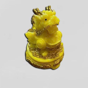 Figurine de dragon en résine jaune, artisanat traditionnel, design réaliste, porte-bonheur, ornement Feng Shui, sculpture de table, décoration intérieure - Product Image 6