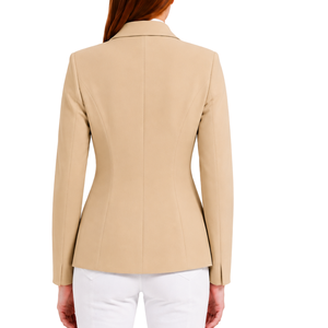 Chaqueta Ecuestre Camel para Mujer, Blazer de Equitación Elegante, Abrigo para Competición Hípica, Personalizado OEM ODM, Venta al Por Mayor, Moda - Product Image 2