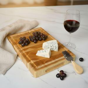 Planche à découper haut de gamme en bois massif, faite à la main, robuste, pour la préparation de la viande, des légumes, du fromage et des aliments - Product Image 1