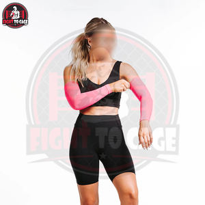 Mangas de compresión antideslizantes con logo personalizado, de secado rápido, que absorben la humedad, elásticas, con protección solar UV para deportes al aire libre. - Product Image 4