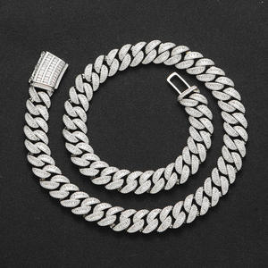 Indian Manufacture <b>Iced</b> <b>Out</b> Hip Hop Moissanite Diamond Cuban <b>Chain</b> Necklace Custom Jewelry for Men Available for Export Price - Product Image 6