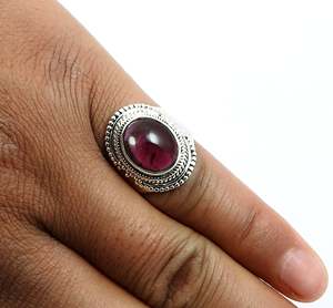 Handmade Fine Jewelry Crafted From Solid 925 Sterling <b>Silver</b> IGI Certified Natural Oval Cut <b>Garnet</b> Gemstone Bohemian <b>Ring</b> - Product Image 2