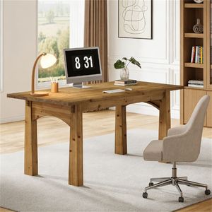 Solid Wood Administrative/Computer Study <b>Desk</b> Versatile Design <b>for</b> <b>Dining</b> <b>Table</b> Use - Product Image 2