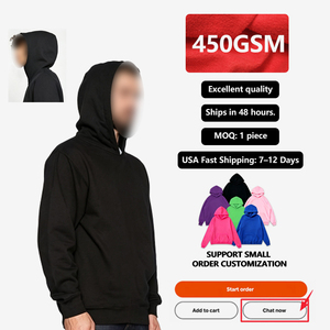 เสื้อฮู้ดดี้ผู้ชายทรงหลวมคุณภาพสูง ผ้าฝ้ายเฟรนช์เทอร์รี่ 100% พิมพ์ลาย 3 มิติ แขนยาว ตกแต่งด้วยคริสตัล - Product Image 2