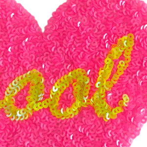 Patch thermocollant en PVC à sequins en forme de cœur pour chapeaux en toile - Product Image 2