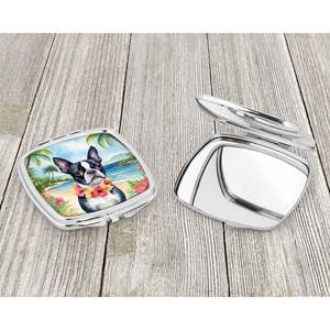 Women and Girls' Boston Terrier Luau Compact Decorative <b>Travel</b> <b>Makeup</b> Folding Handheld Pocket <b>Mirror</b> Gift D0100HAQK9A - Product Image 3