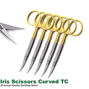 Gran Oferta: Nuevo Set Profesional de 5 Piezas de Tijeras Quirúrgicas Dentales Curvas TC Iris Alemanas de 4.5 Pulgadas, de Acero Inoxidable de Precisión Max - Product Image 2
