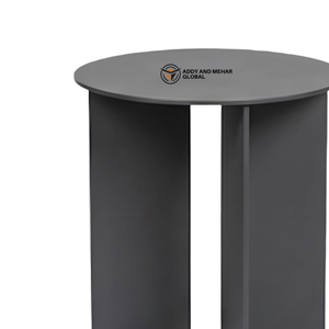 Modern Black Iron Metal <b>Stool</b> with Panel Base Round Top Contemporary Industrial Side <b>Stool</b> Minimalist Accent Seating for Home - Product Image 3