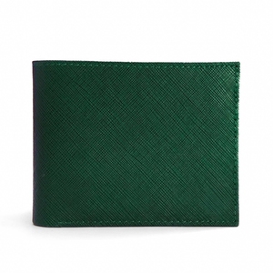 Cartera Personalizada para Hombre, Estilo Corto, Color Verde, con Clip, Botón, Múltiples Ranuras para Tarjetas, Clip de Cuero, Bolsillo Frontal, Estilo Caballero Americano - Product Image 1