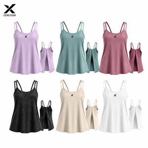 Camisetas sin espalda y fluidas para mujer X Sports City, de secado rápido, estilo deportivo, longitud regular, colores y diseños de moda OEM, ropa para exteriores. - Product Image 1
